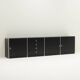 Large black and aluminum sideboard by Interlübke, 1980s Germany.