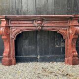 Napoleon III Fireplace in Red Griotte Marble Circa 1880
