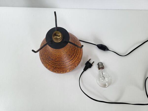 Lampe Accolay vintage en céramique & métal 1960