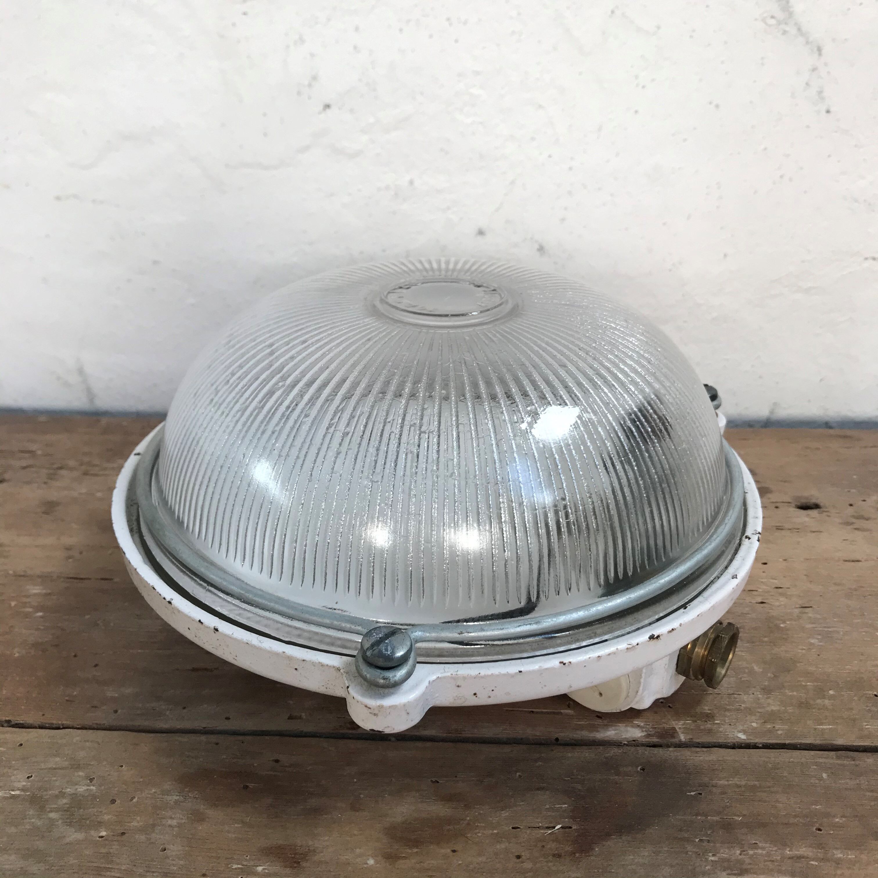 Cast window and holophane glass applied