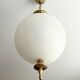 Glass and brass suspension globe