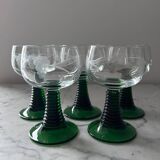 Service de 5 verres Roemer gravés 