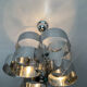 Chrome metal Space Age Sciolari chandelier from the 1970s.