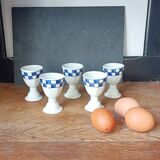 Set of 5 large earthenware egg coquetiers