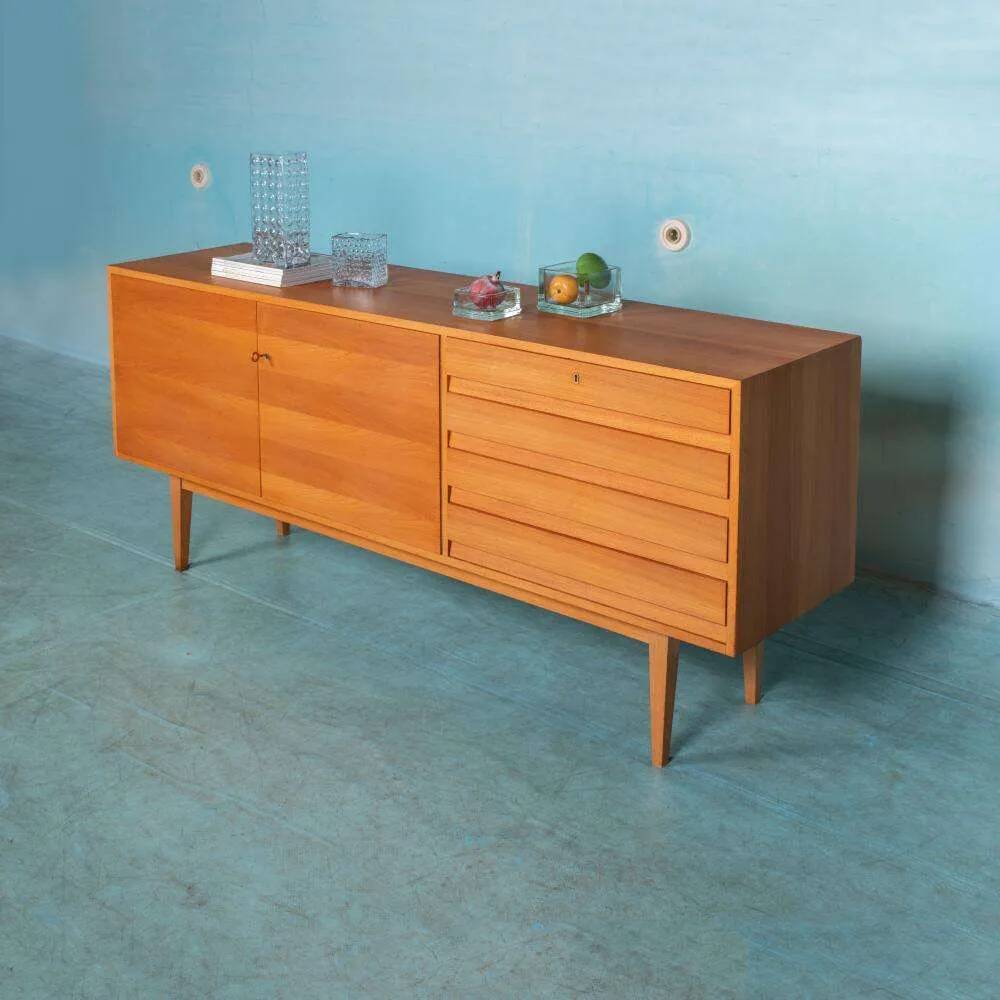Vintage blond sideboard 60s minimalist credenza