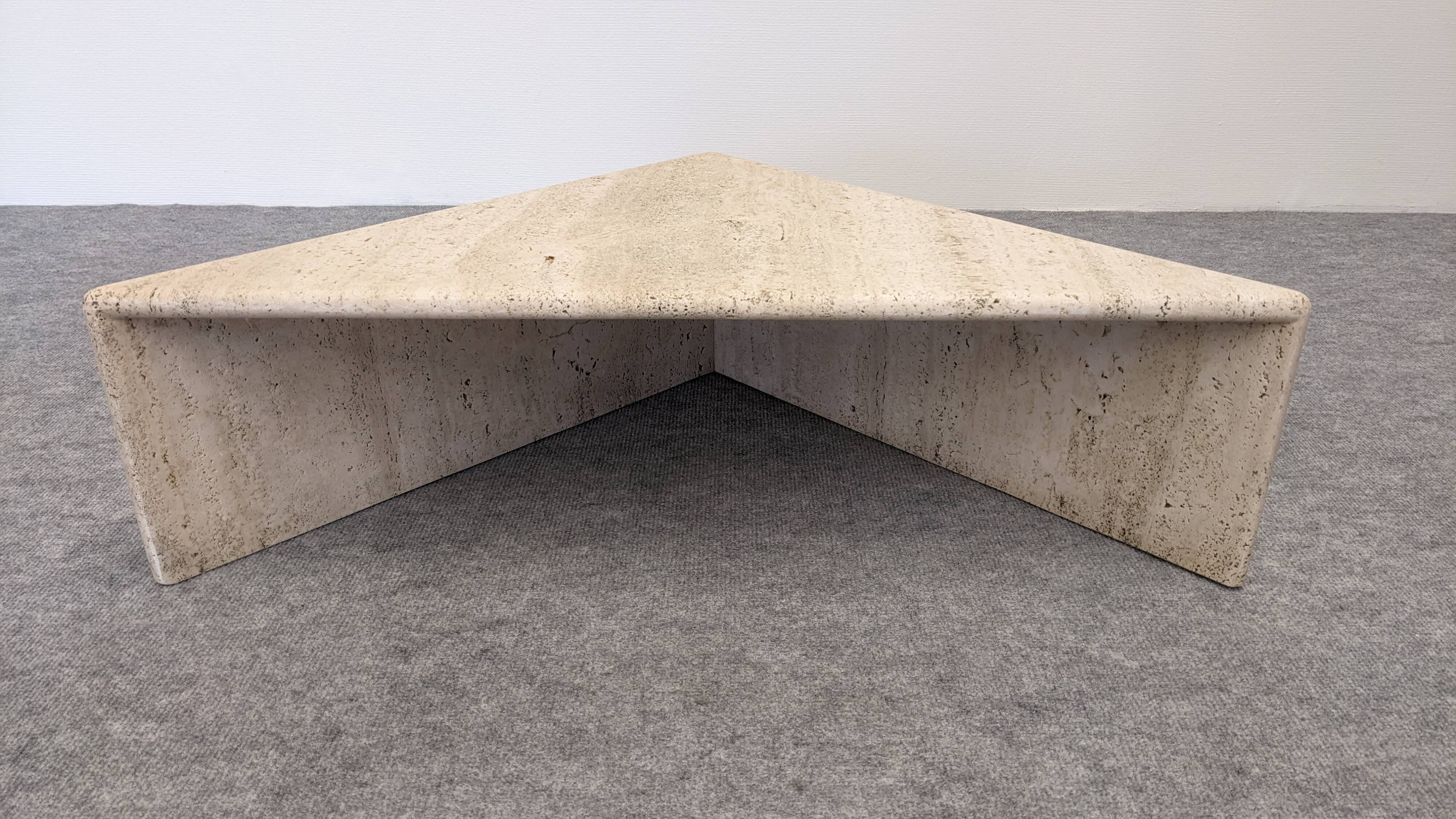 Pair of Italian travertine coffee tables by Up & Up circa 1970