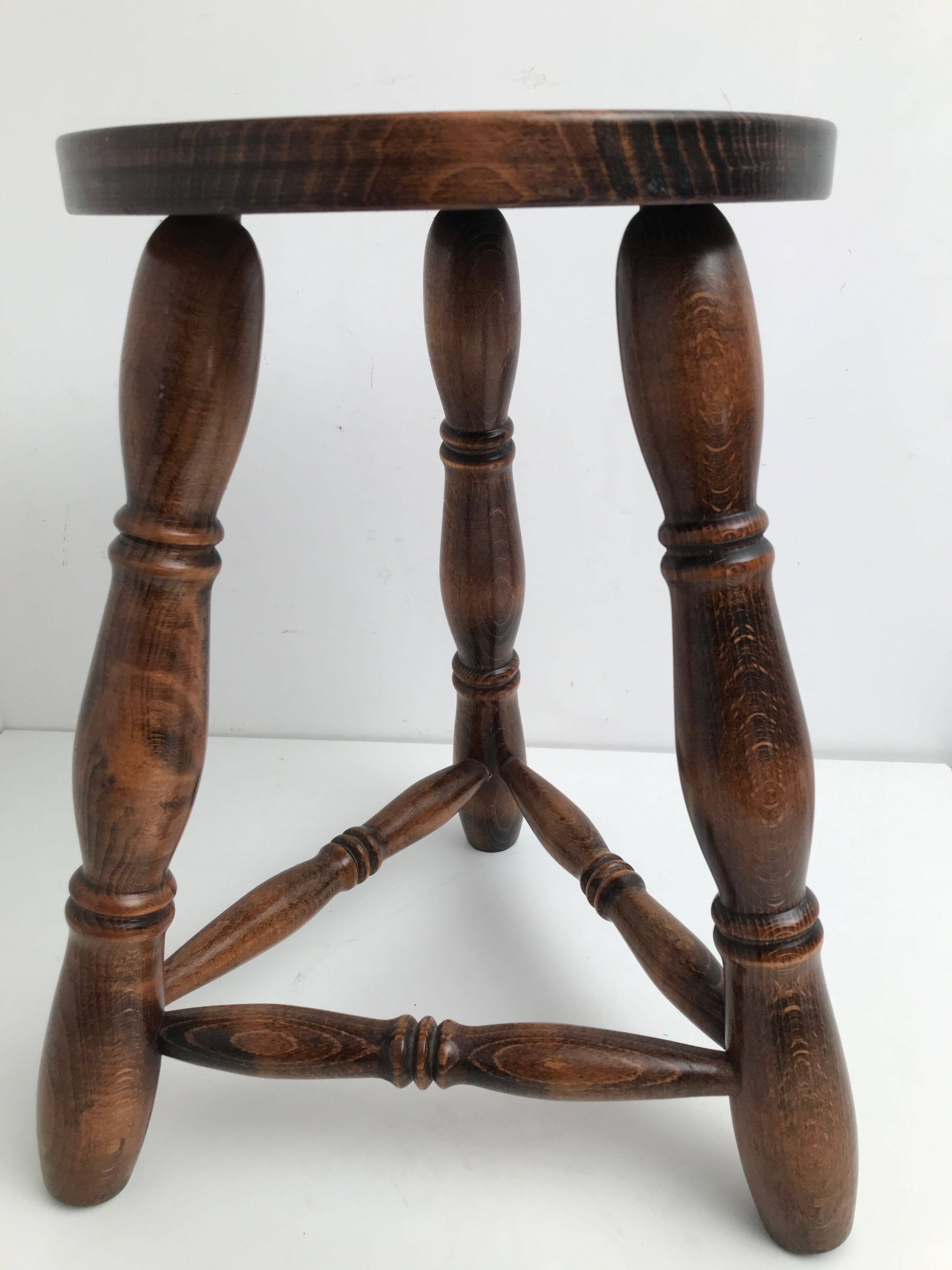Wooden stool tripod foot