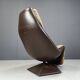 Chaise pivotante vintage en cuir avec ottoman, années 1970