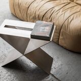Contemporary stainless steel side table by Lena Coupez, Belgium, 2024