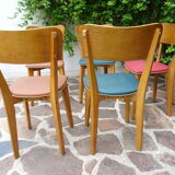 Set of 5 compass foot chairs