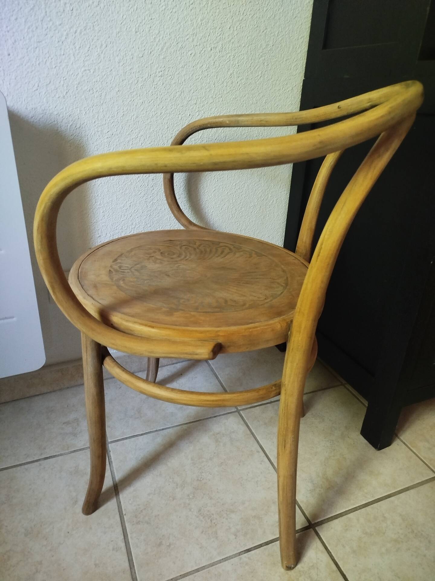 Antique Fischel armchair in bent wood