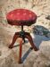 Antique mahogany piano stool, adjustable, early 20th century.