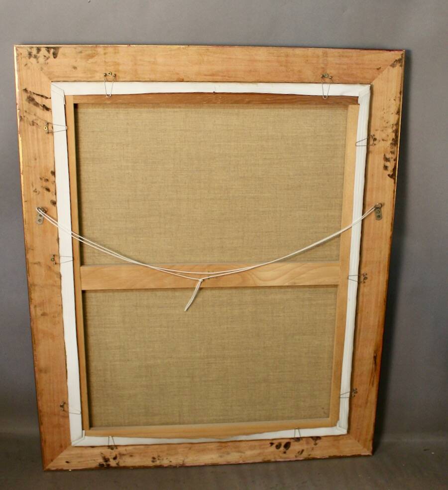 Painting Oil on canvas and gold leaf "Two elephants"