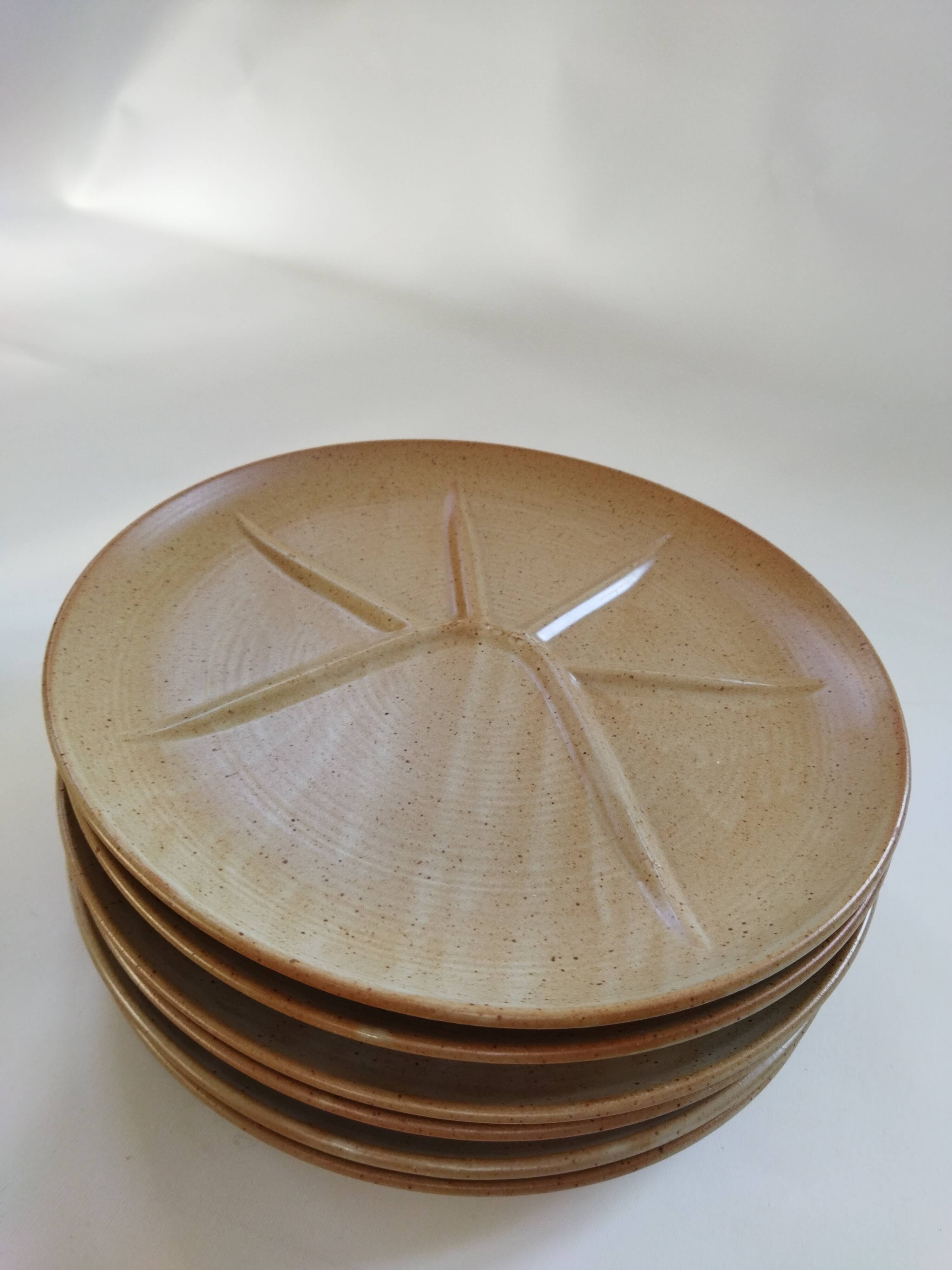 Six Village CNP stoneware plates