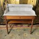 Toilet table in pitchpin and carrara marble