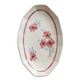 Ravier vintage ivory faience with floral rose decoration.
