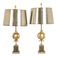 Pair of "grenade" lamps by Maison Charles in bronze, 1970s.