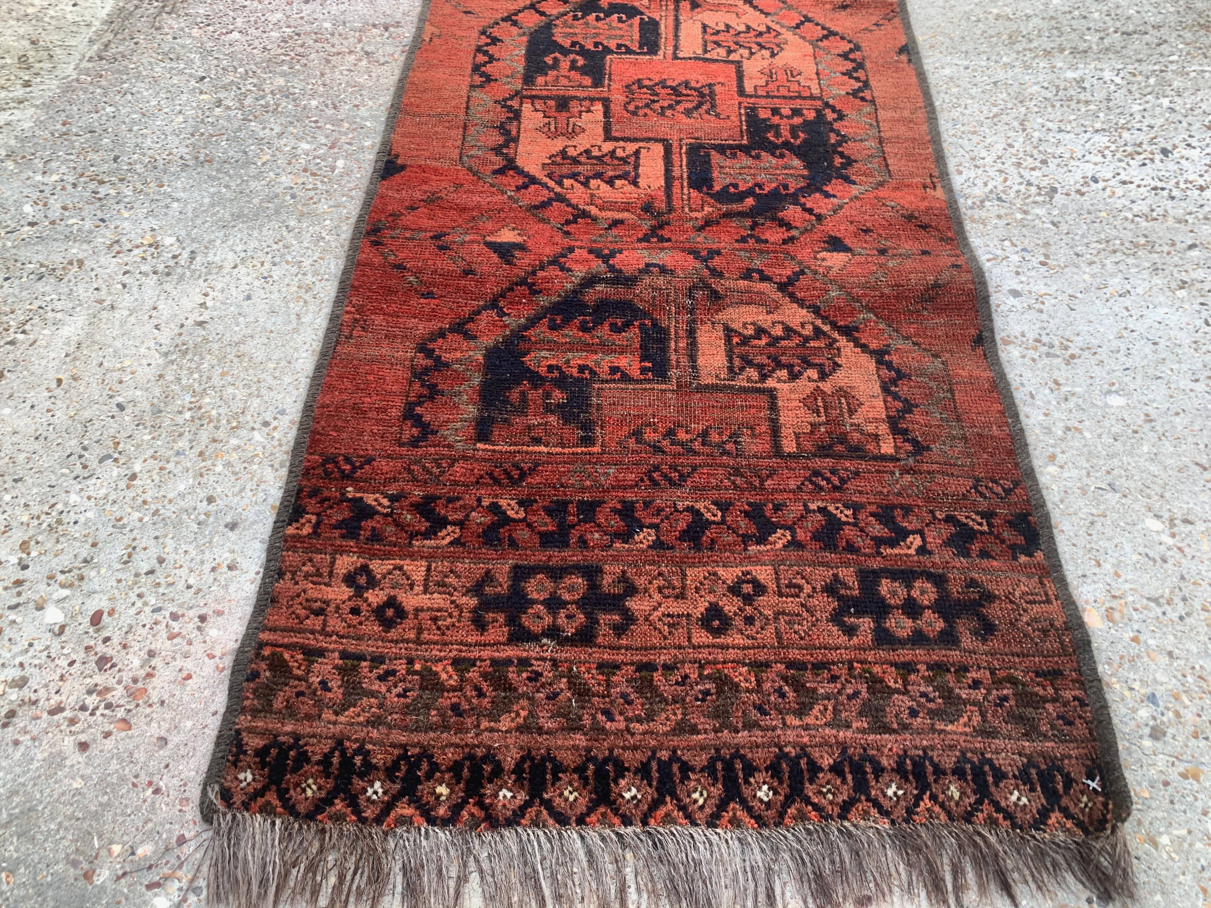 Turkmen Ersari runner 425x65 cm veg dye wool