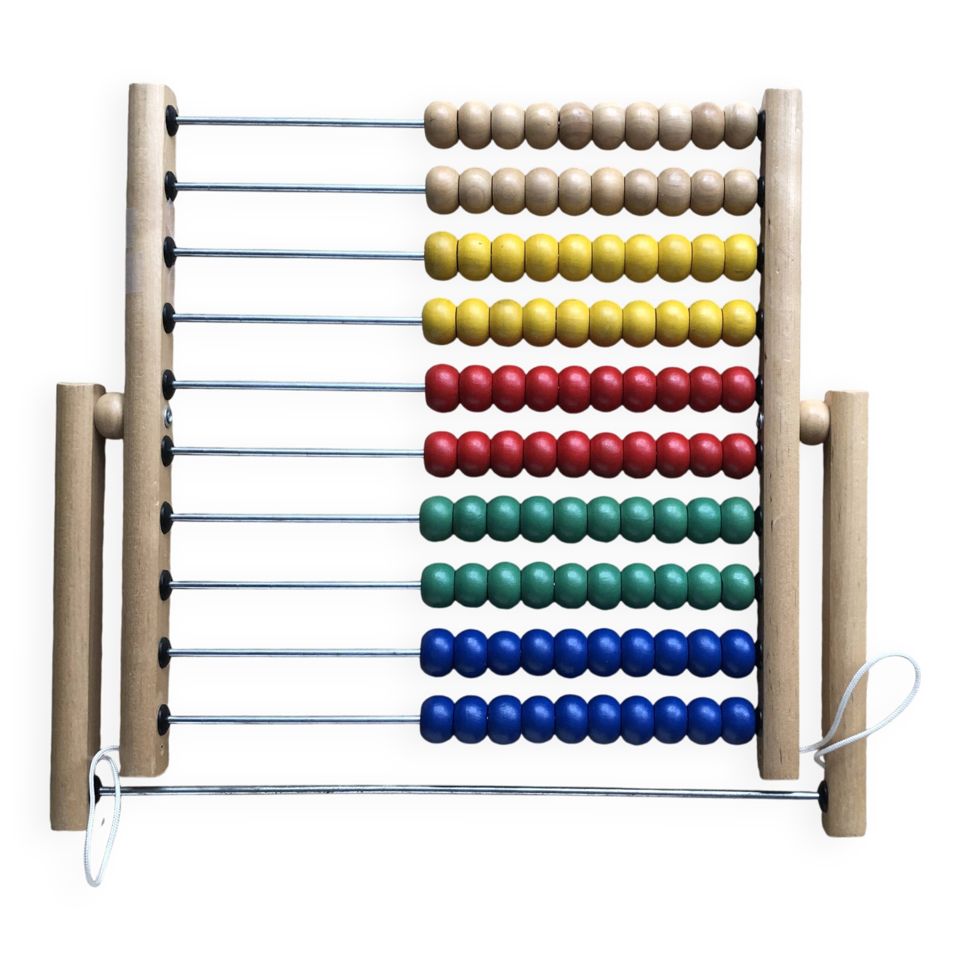 Vintage abacus in wood and primary colors