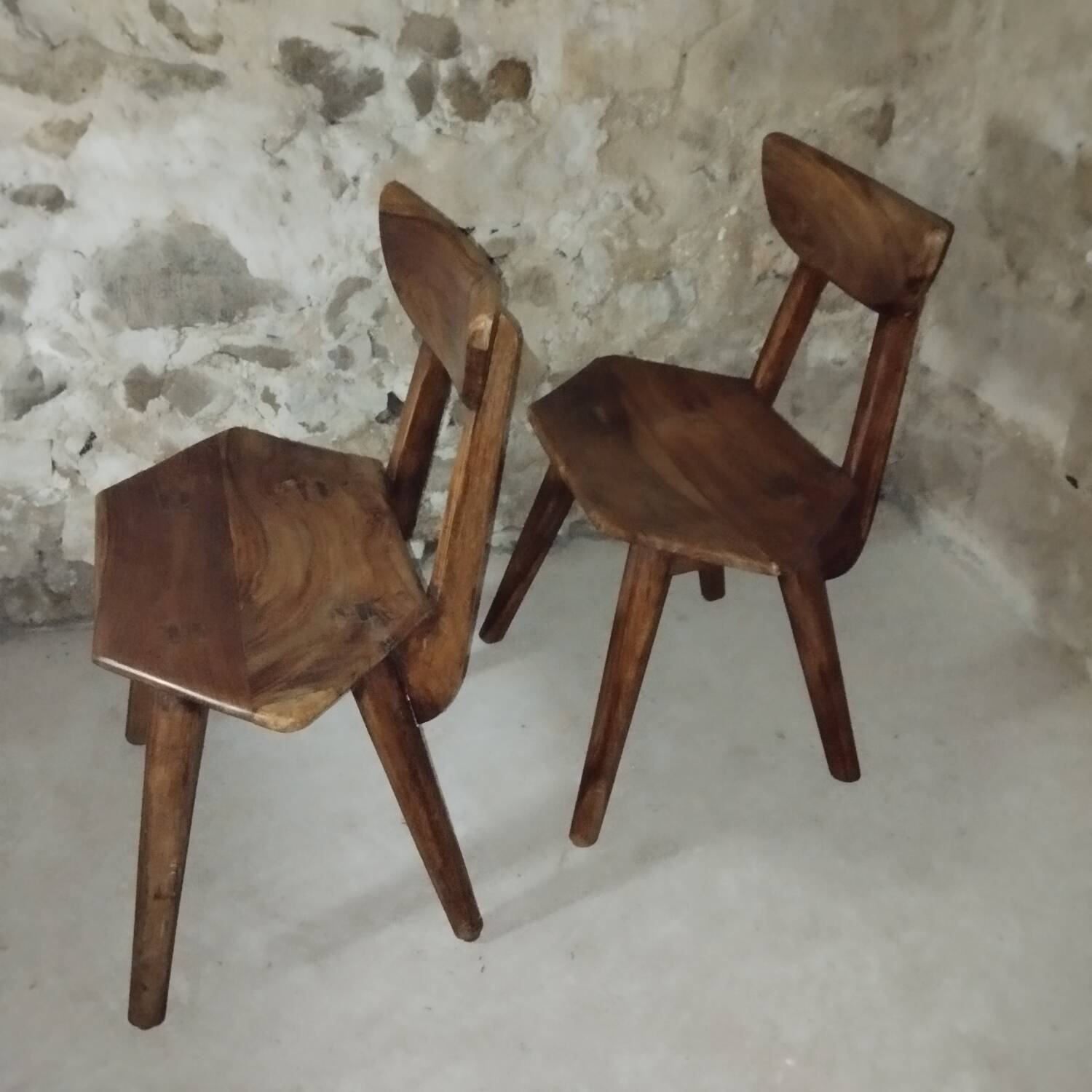 Pair of brutalist chairs from the 70s