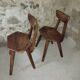 Paire de chaises brutaliste années 70