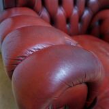 Vintage English Leather Dellbrook Chesterfield Club Chair