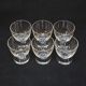 6 Cracked Engraved Crystal Liqueur/Digestif Glasses