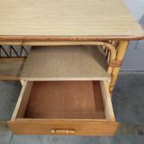 Rattan desk and chair