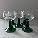Service de 5 verres Roemer gravés 