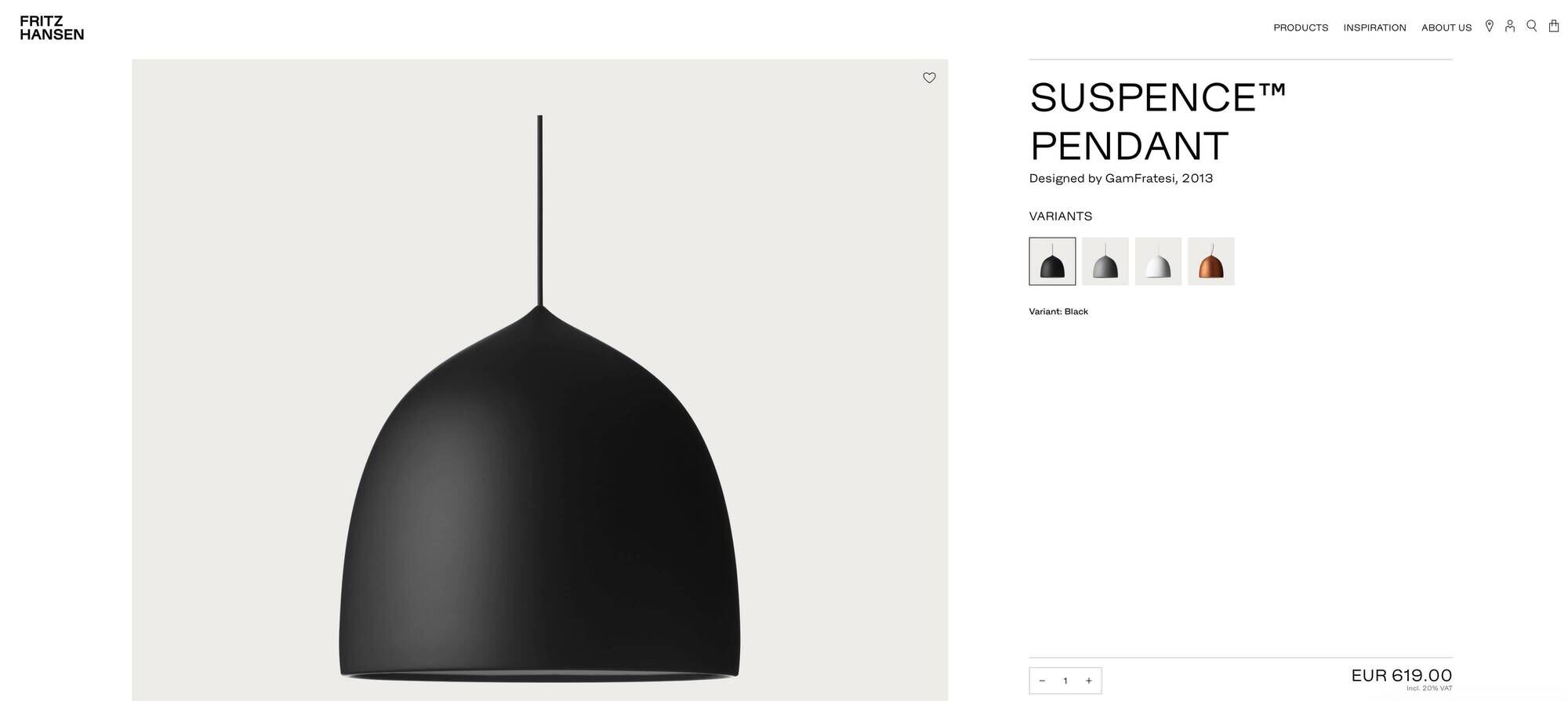 Suspension suspence by fritz hansen designed by gamfratesi, 2013