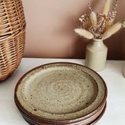 Set of 5 dessert plates by Jean Tessier, Le Cep, in pyrite stoneware.