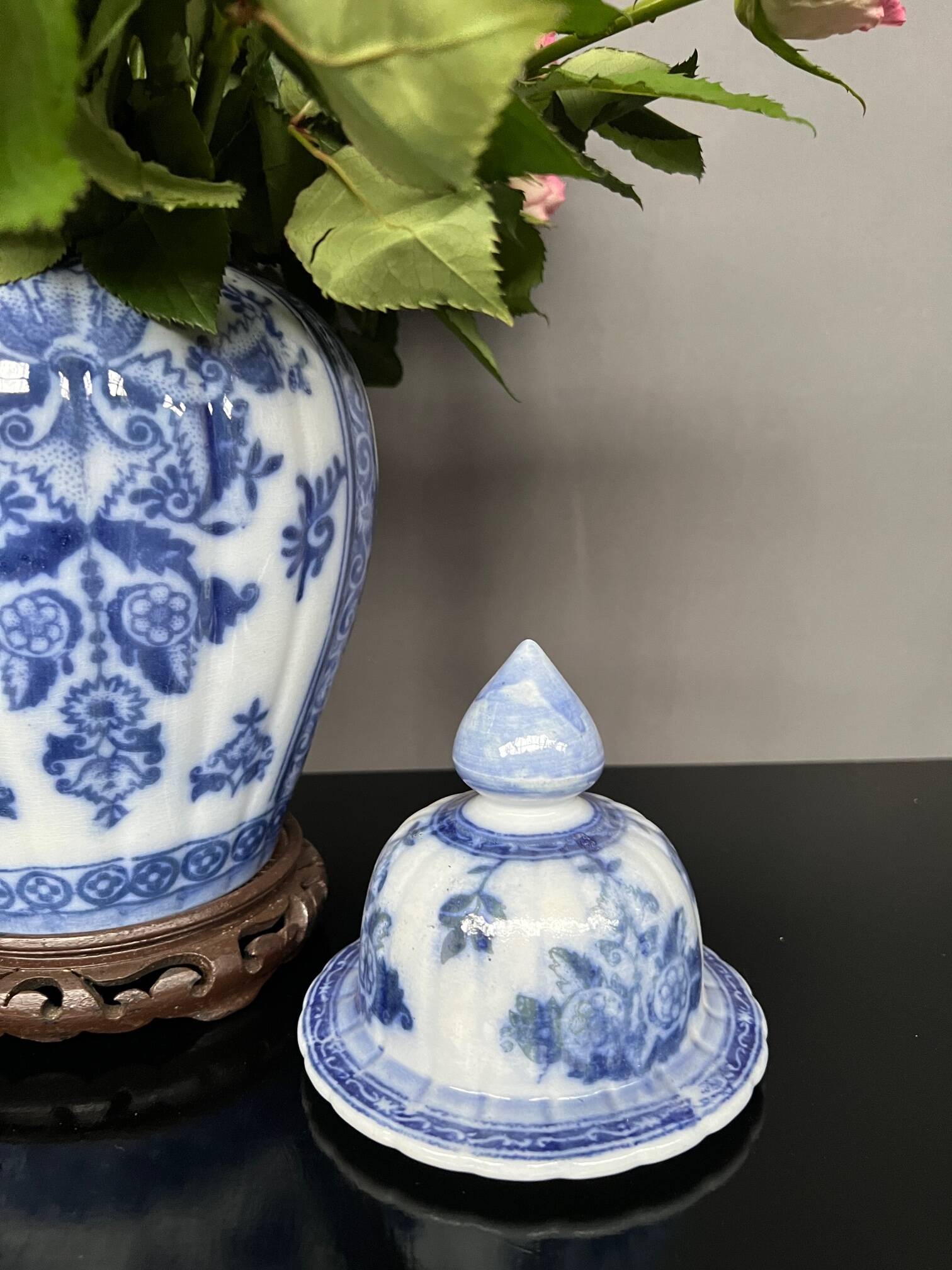 Victorian vase with hand-painted cobalt.