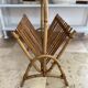 70s magazine rack in rattan & bamboo