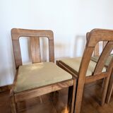 Vintage mahogany chairs – sage green velvet – German design