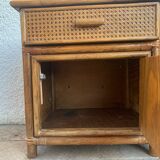 Pair of rattan bedside tables