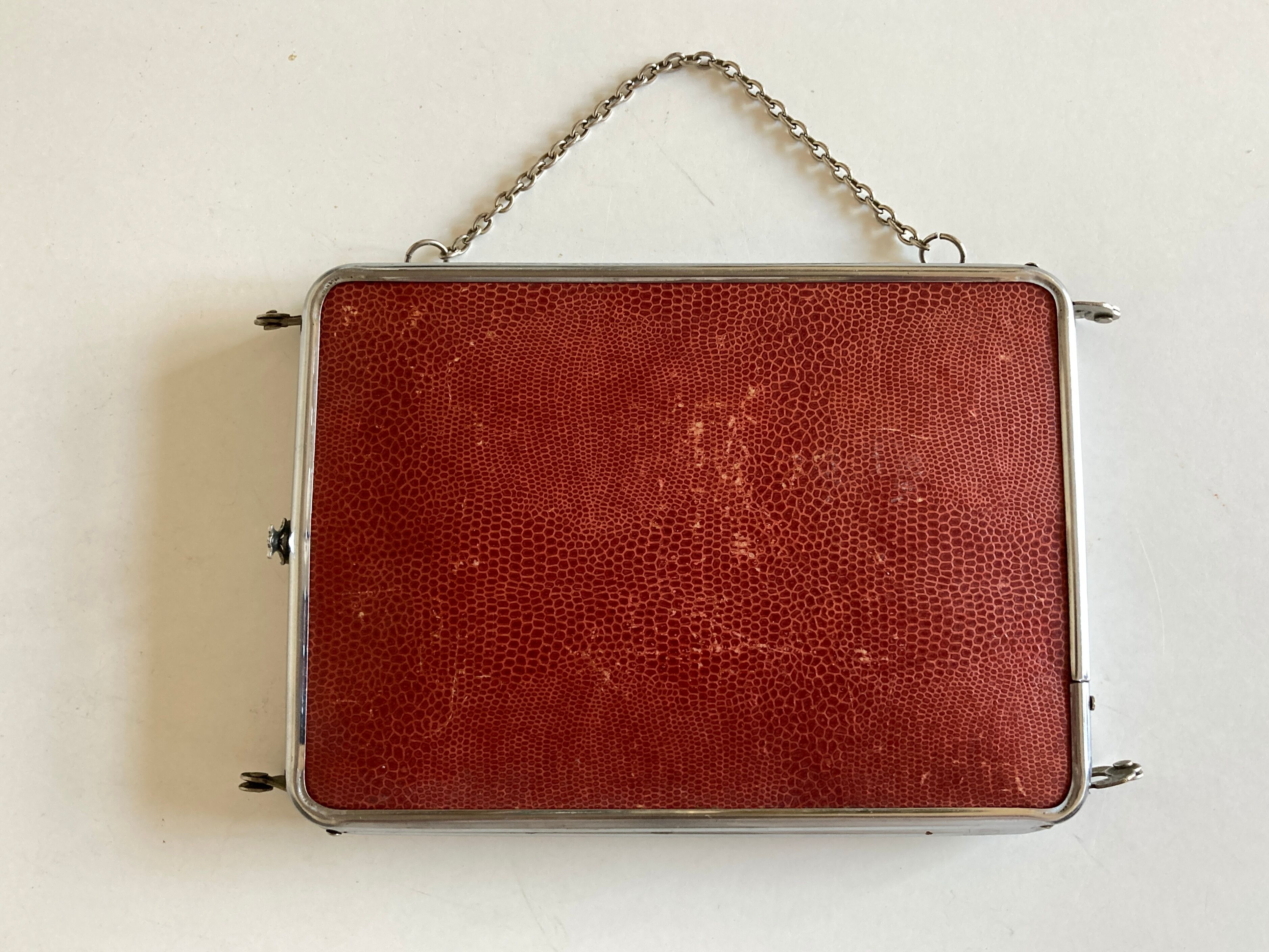 Miroir de barbier triptyque à l'italienne horizontal 1960 L69cm