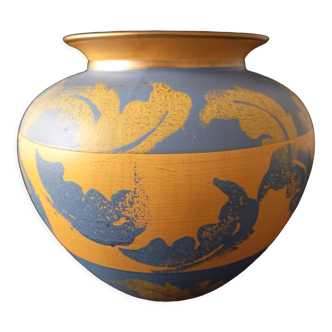 Vase provence feuillages jaunes et bleus