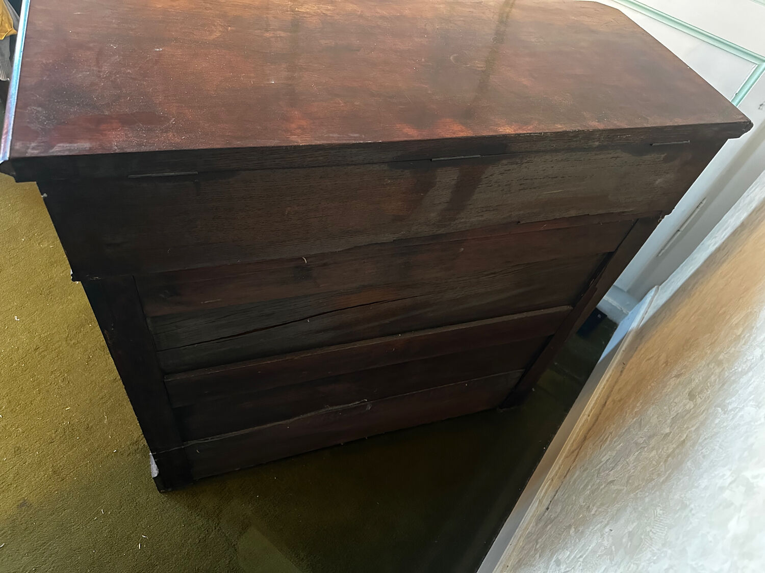19th-century walnut and marble toilet commode in Louis Philippe style