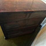 19th-century walnut and marble toilet commode in Louis Philippe style