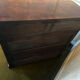 Commode de toilette XIX e s en noyer et marbre style Louis Philippe 