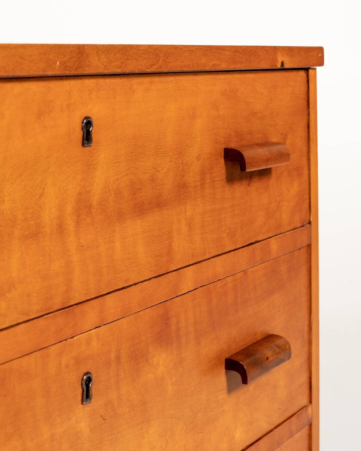 Swedish Art Deco Flame Birch Chest of Drawers