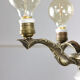 Lustre vintage en laiton et verre, années 40