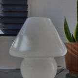 Vintage mushroom table lamp, Hustadt Leuchten, in opaline glass model L 1970.
