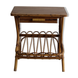Rattan magazine table