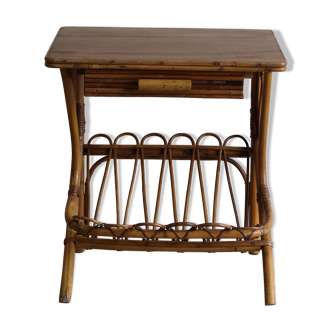Rattan magazine table