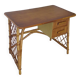 Vintage design - beautiful retro desk in bamboo wood and rattan - 2 drawers - 60s
