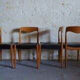 Set of 4 chairs salon by Niels O Möller No. 71 Denmark