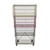 Metal display on wheels with 4 removable baskets 1960/70