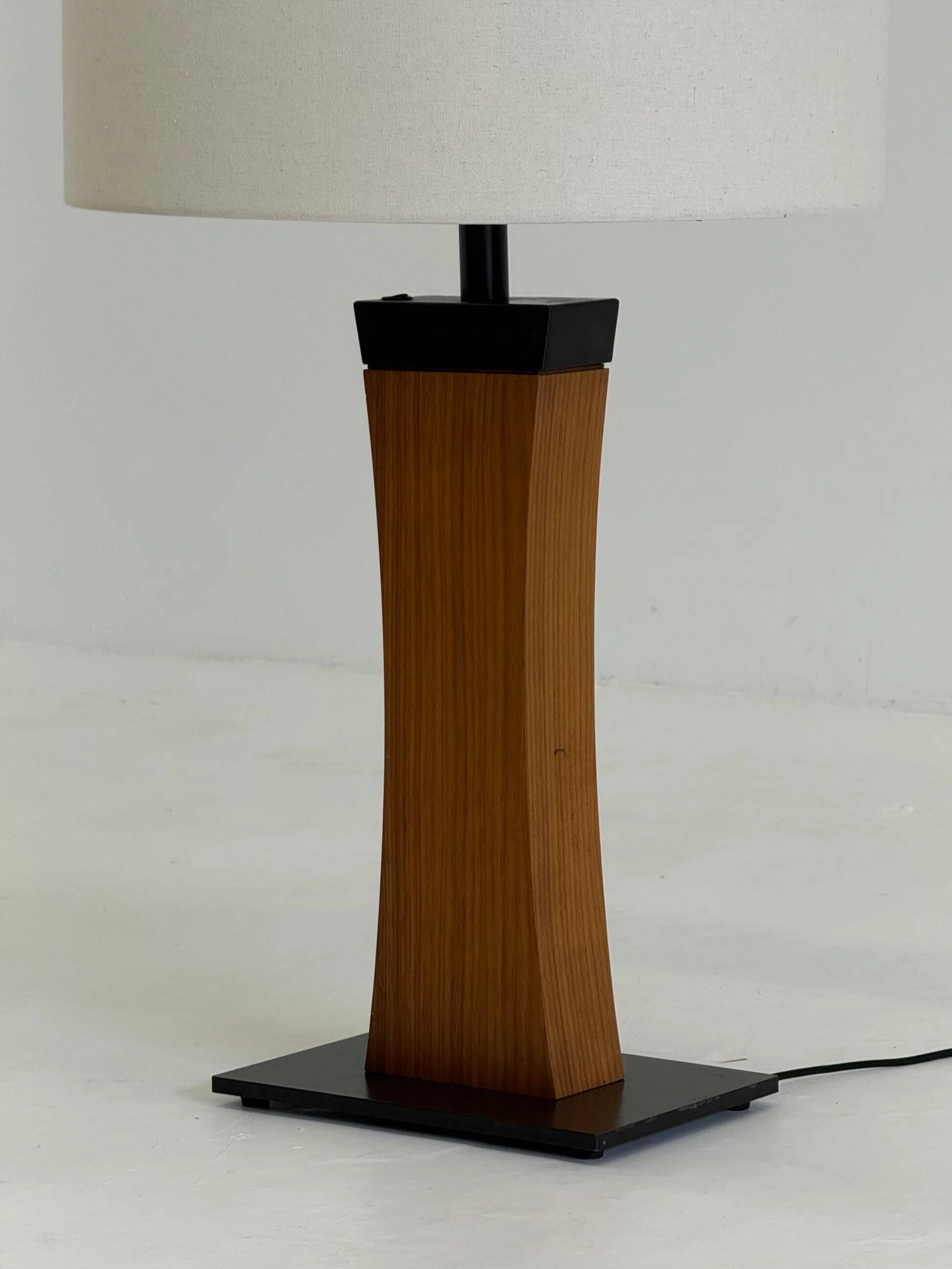 Italian mid-century teak table lamp