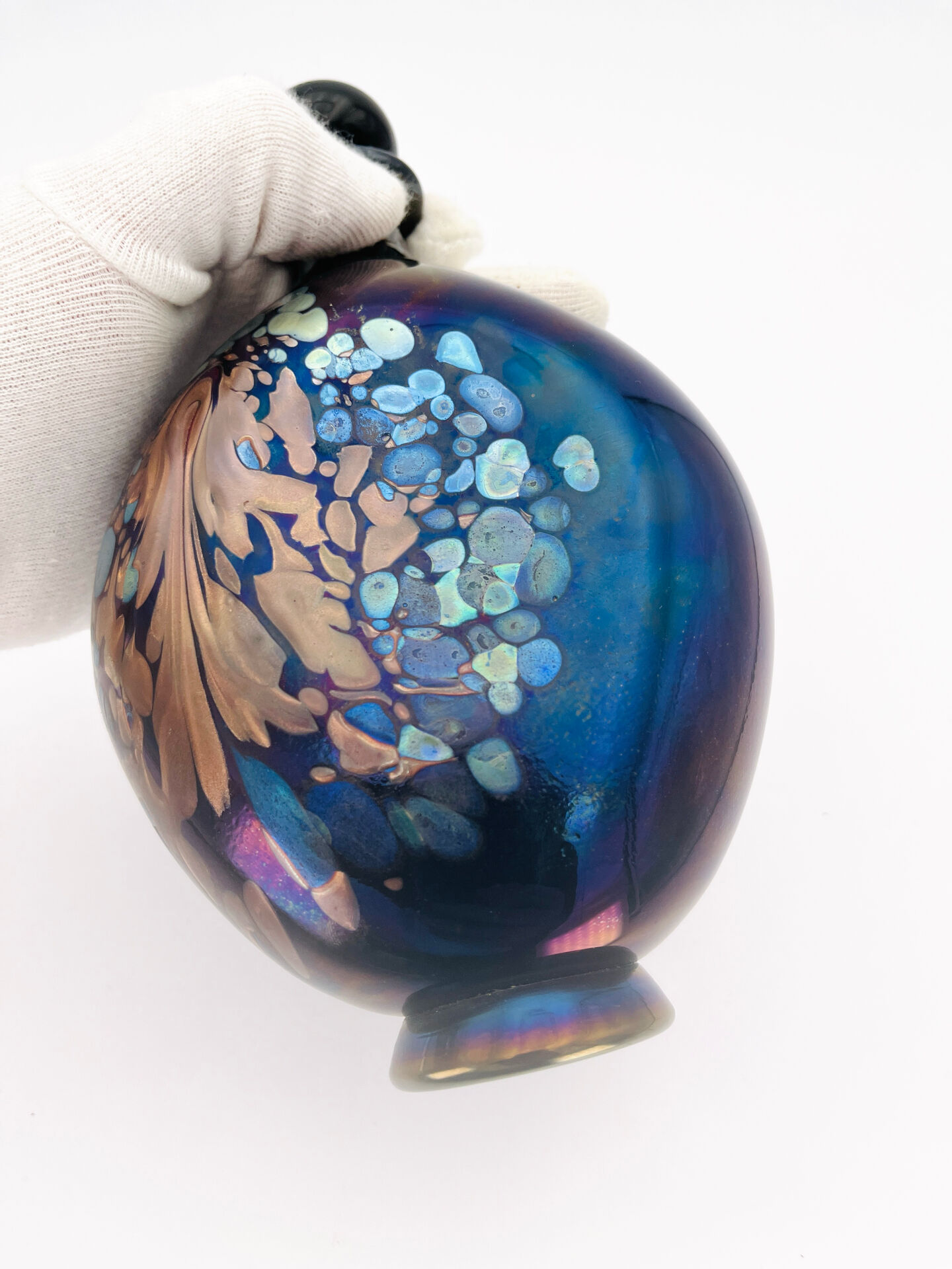 Perfume Bottle Robert Pierini Studio Glass 1984 Iridescent 21.5cm